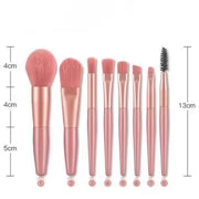 Kawaii Mini Travel Unicorn Makeup Brush Set of 8