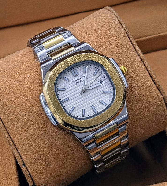 Luxury White Classic Skeleton - Golden Dial