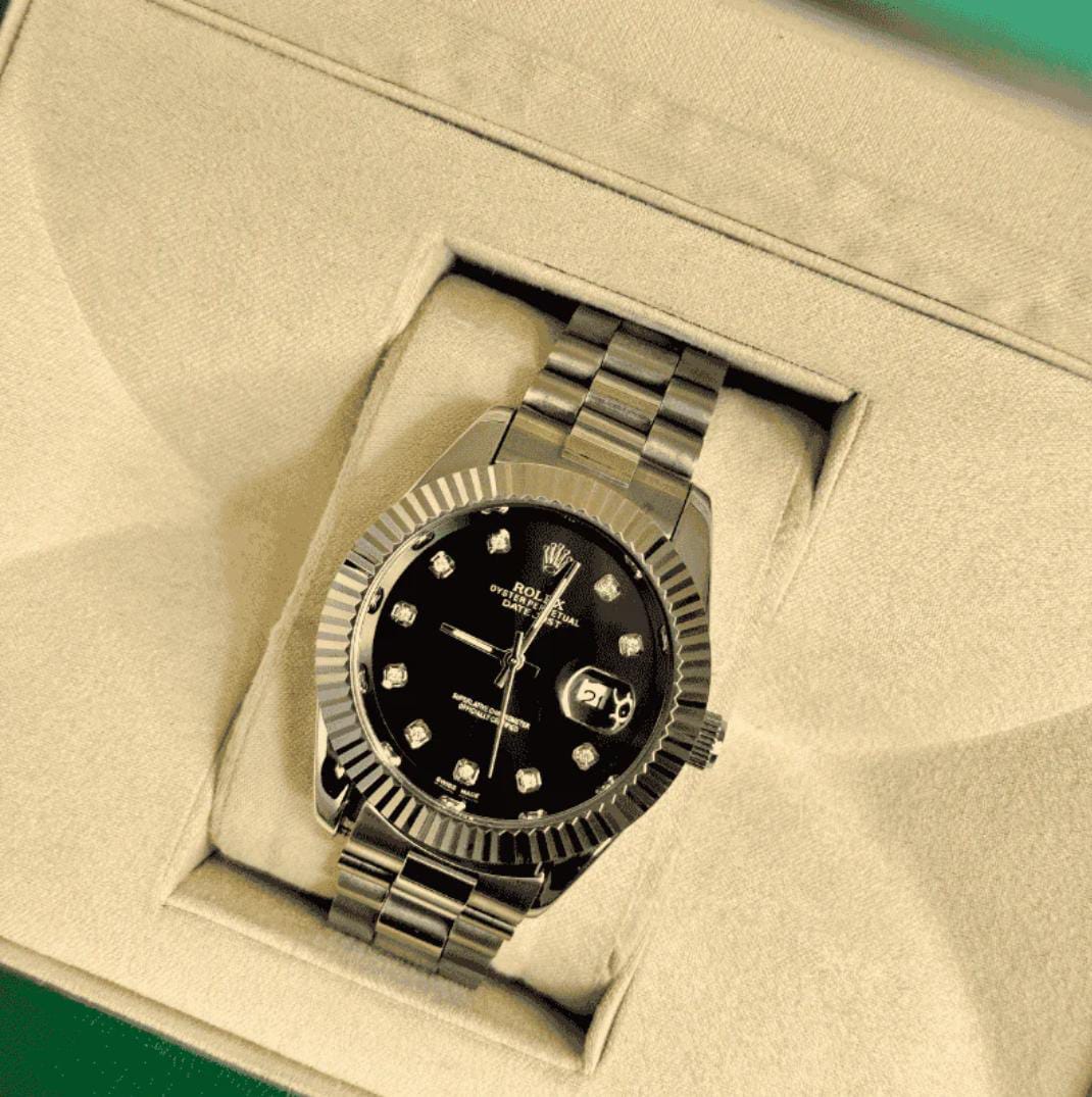 Rolex Watch – Silver in Black