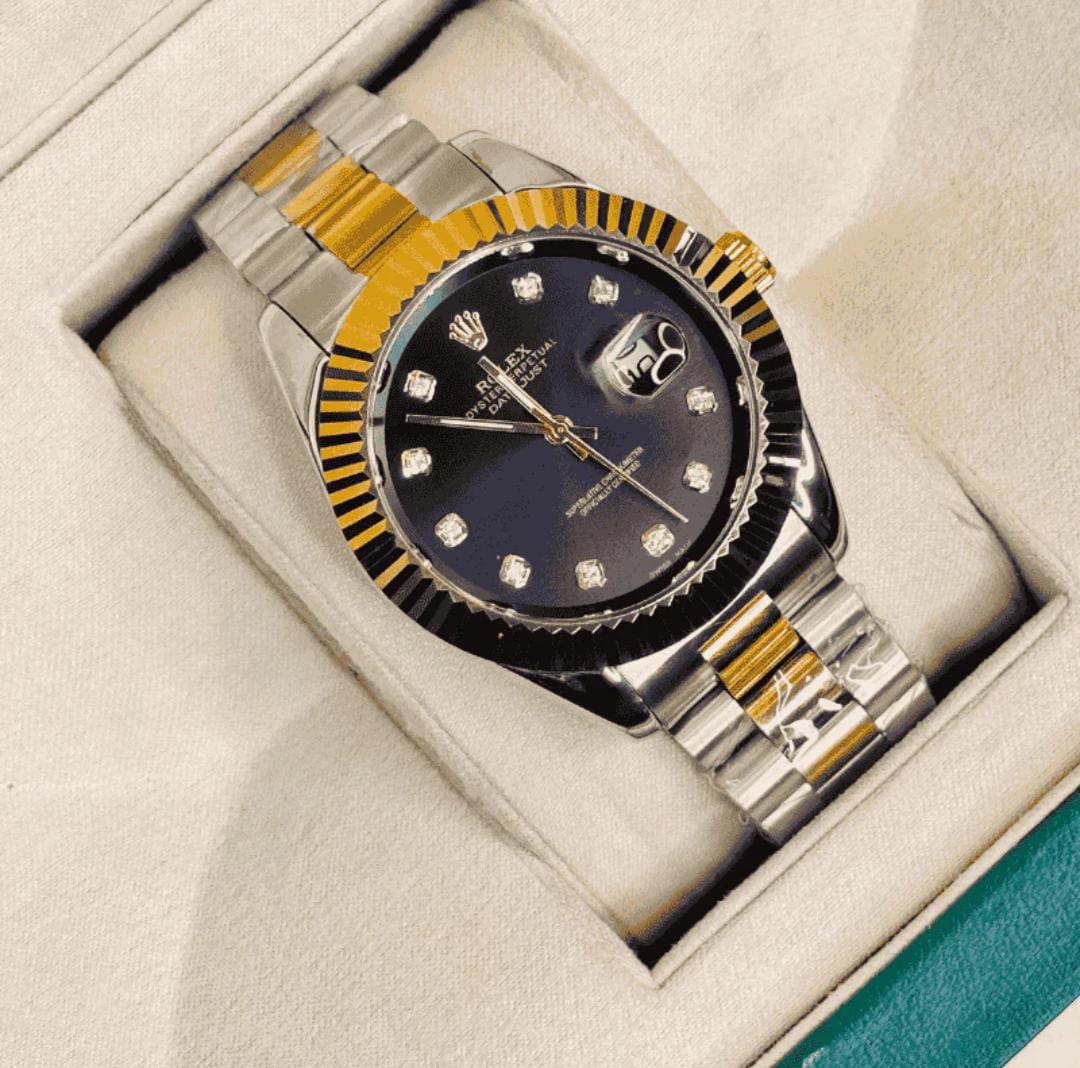 Rolex Watch – Tow Tone Black Dial