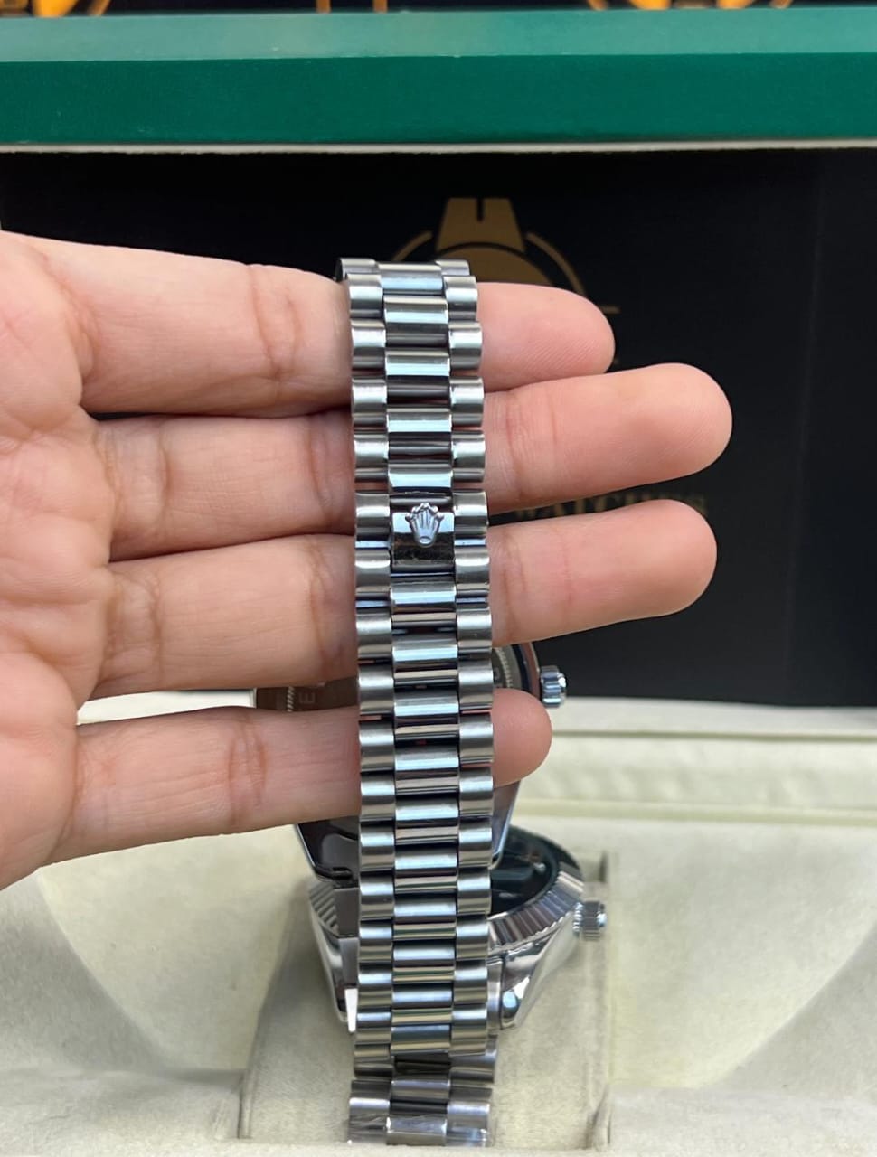 Rolex Watch – Silver in Silver Dial